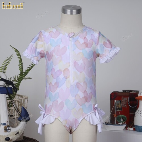Multi Color Heart Swimwear for Girls - BB3420
